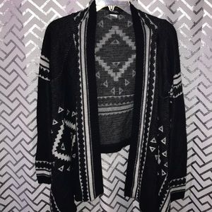 Trible design cardigan sweater